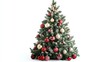 © Nicat - A Christmas tree adorned with ornaments, isolated on a white background for festive decoration.