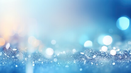 Sticker - Abstract Blue Glitter Background with Bokeh Lights