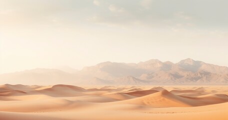 Wall Mural - Desert landscape with mountains in the background