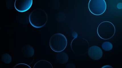 blue neon light circle glow dark background