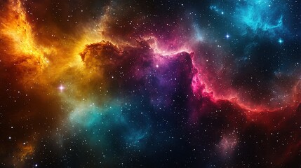 Wall Mural - Colorful Cosmic Nebula in Outer Space