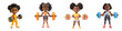 © Hixel - Black woman mascot lifting weights, 3D cartoon illustration, isolated on transparent background, cute animated style, beautiful colors, generative ai