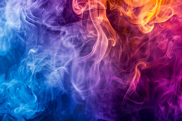 Sticker - A colorful smoke pattern with blue, red, and yellow hues