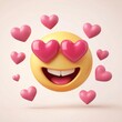 © DZMITRY - The love emoji with heart eyes is isolated on a white background