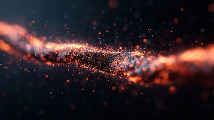 Poster - A mesmerizing wave formed by glowing particles and fine dust, creating an abstract, ethereal scene that blends light, motion, and mystery seamlessly.