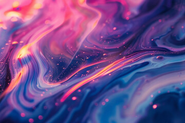 Sticker - A colorful swirl of paint with a blue and pink hue