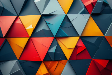 Sticker - A colorful abstract design made up of triangles