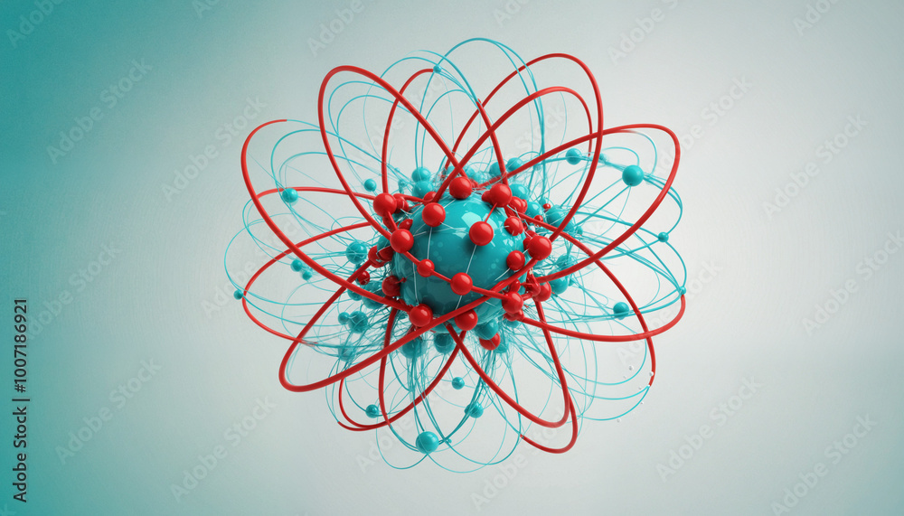 Subatomic particles in movement, technology and science art, science in ...