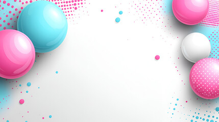Aufkleber - Colorful abstract design featuring pastel spheres and dots on a light background for creative projects and modern decor