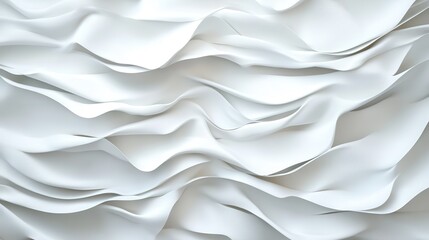 Poster - Delicately crafted white waves flow with an abstract fluidity, creating a motion that reflects serenity and elegance within a timeless, minimalist design.