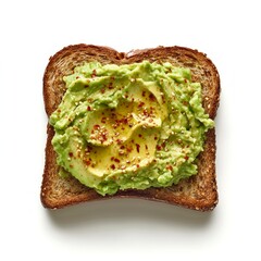 Sticker - Creamy avocado spread on whole grain toast. This visually appealing dish showcases a healthy and vibrant breakfast option. Perfect for food photography and dietary inspiration. AI