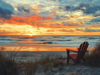 Wall Mural - sunset on the beach