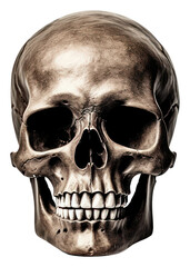 Canvas Print - Realistic human skull illustration