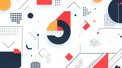 Poster - A vibrant and modern abstract design featuring geometric shapes and patterns in bold colors.
