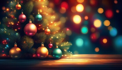 Wall Mural - christmas tree with lights