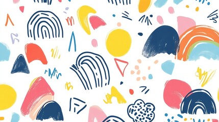 Poster - A vibrant and playful abstract pattern featuring bold colors and shapes. Perfect for adding a touch of whimsy to any design project.