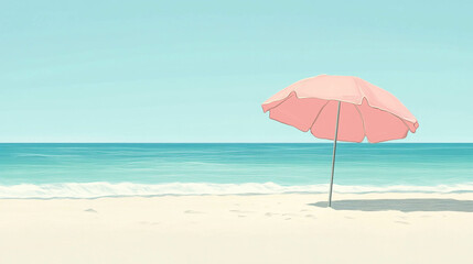 Illustration of a beach umbrella on a beautiful sunny day