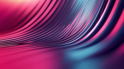 Poster - Abstract wave patterns in vibrant pink and blue tones create a sense of depth and movement in a digital artwork