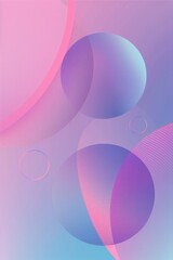Fototapete - A vibrant pink and blue abstract design featuring circular shapes