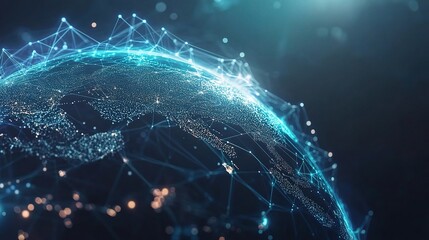 Poster - Futuristic Digital Globe with Network Connections