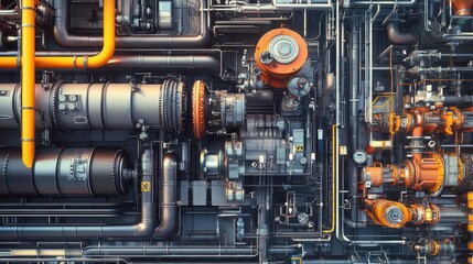 Poster - Industrial Machinery: A Complex Network of Pipes and Gears