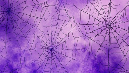 Wall Mural - cobwebs on a purple background, a spider web pattern, with a halloween, spooky, and dark mood and a 