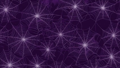 Wall Mural - web pattern, cobwebs on a purple background halloween design, dark colors generative ai