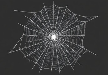 Wall Mural - white vector halloween spider web on a black background dark gray solid color background generative 