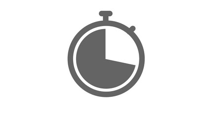 Timer Icon Animation countdown chronometer symbol isolated in black and white background. simple stopwatch animated sign