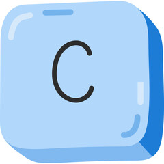 Fototapete - Cute cartoon blue Ctrl C keyboard buttons. Copy and paste key shortcut for PC, computer and laptop. Key combination for insert text, images. Hand drawn clipart isolated on white