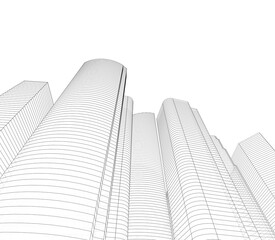 City architecture 3d illustration