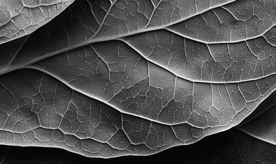 Close-up of leaf vein patterns and textures