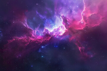 Wall Mural - a purple and blue sky with many stars, generative ai image.,