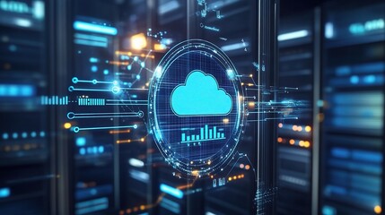 Poster - Cloud Technology Concept with Data Visualization Elements