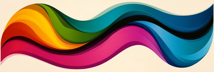 Canvas Print - Abstract wavy background in vibrant colors.