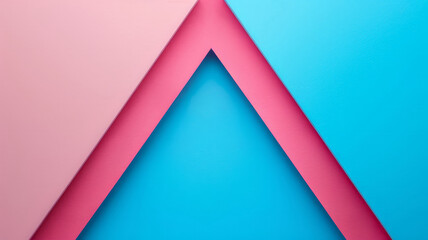 Two overlapping triangles in soft pink and blue form a striking geometric design. The clean lines and minimalist aesthetic make this arrangement visually appealing and dynamic.