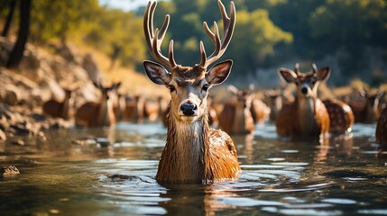 Sticker - Deer in the River