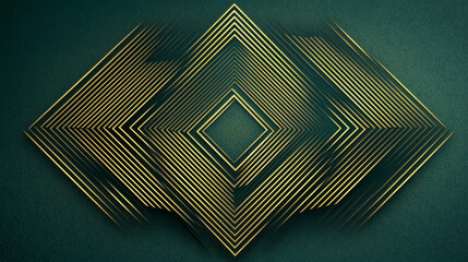 Sticker - Abstract gold and green geometric design