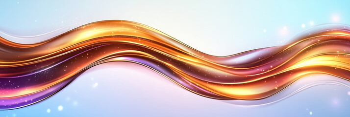 Sticker - Abstract golden wave with purple hues