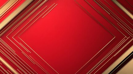 Sticker - Abstract red and gold geometric background.