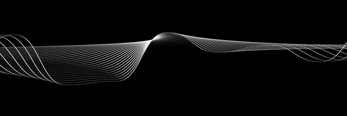 Poster - curved wavy lines tech futuristic motion background. dynamic abstract line waving loop line. sound w