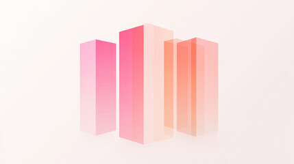 Sticker - Abstract pink and orange translucent geometric shapes.