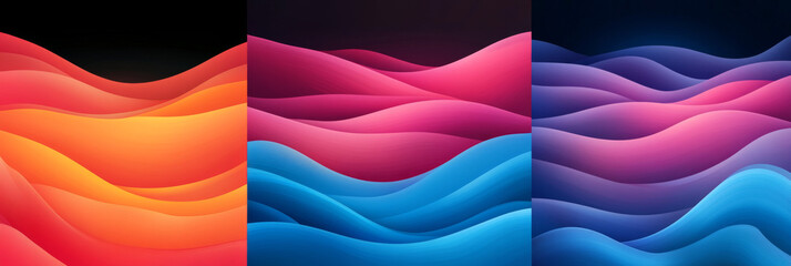 Sticker - Abstract wavy background in pink, blue, and orange.