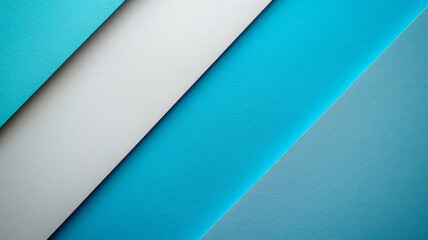 Poster - Layered sheets of textured paper in varying shades of turquoise and gray create a visually appealing arrangement. The colors blend harmoniously, showcasing a striking contrast and depth.