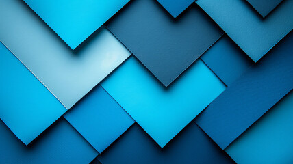 Poster - A collection of blue layers arranged in a geometric pattern, showcasing different shades from light to dark. The textures and angles create a visually appealing abstract display.