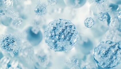 Poster - Water bubbles molecule structure rendered in 3D