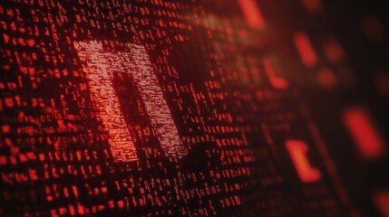 Poster - Binary Code with Red Glow
