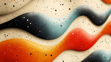 A simple retro pattern featuring muted pastel colors and geometric shapes, designed in a mid-century style