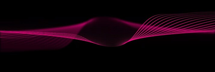 Poster - curved wavy lines tech futuristic motion background. dynamic abstract line waving loop line. sound w
