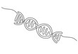 © berkahlineart - DNA in detailed one line drawing. Scientific research concept. Minimalist vector with modern touch.